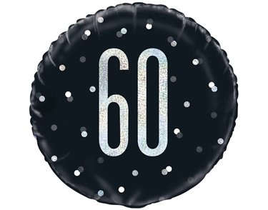 BLACK GLITZ 60 FOIL BALLOON