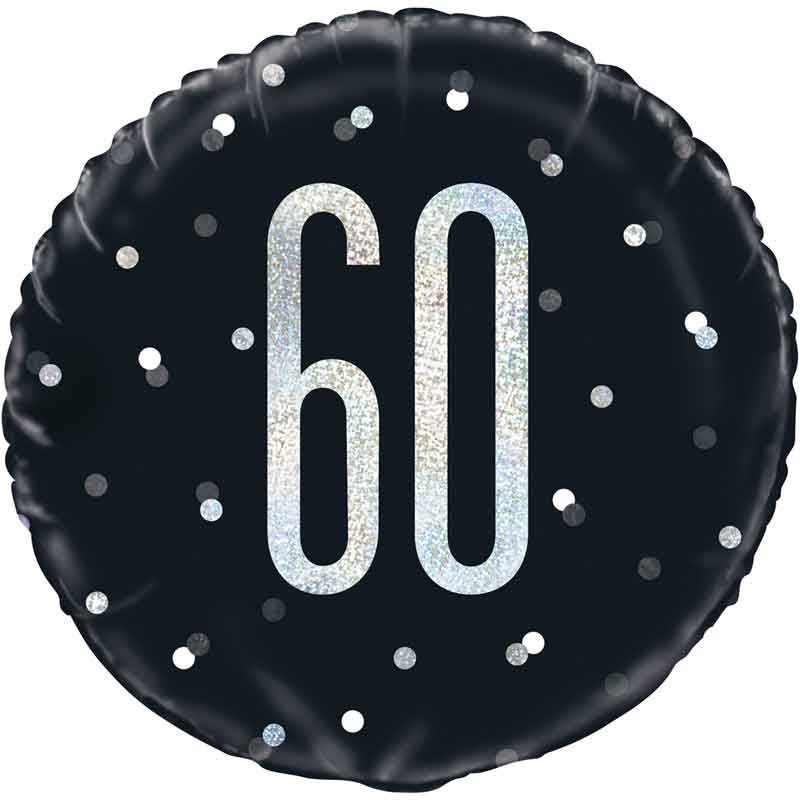 BLACK GLITZ 60 FOIL BALLOON