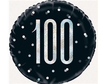 BLACK GLITZ 100 FOIL BALLOON