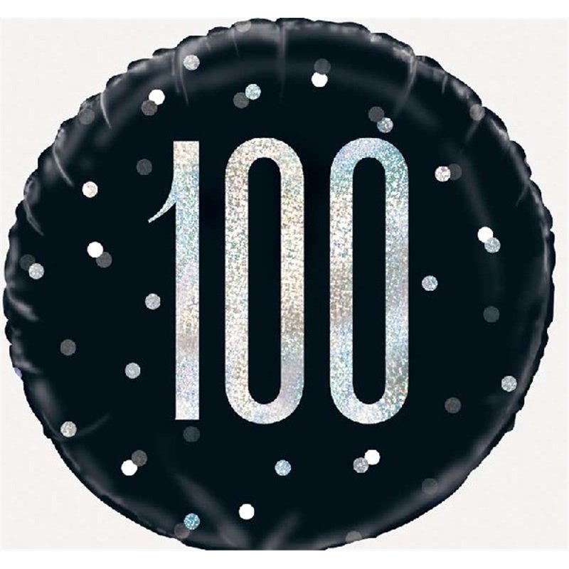 BLACK GLITZ 100 FOIL BALLOON