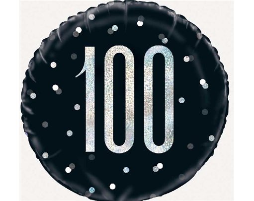 BLACK GLITZ 100 FOIL BALLOON