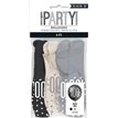(6) 12in BLACK GLITZ 100 BALLOONS