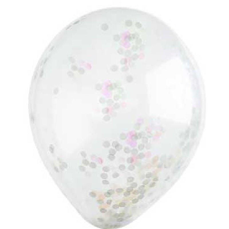 (5) 12in IRIDESCENT CONFETTI BALLOONS