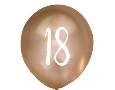 (5) 12in GOLD NO. 18 BALLOONS