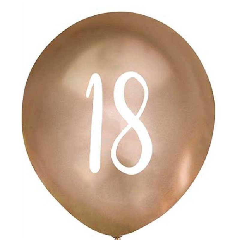 (5) 12in GOLD NO. 18 BALLOONS