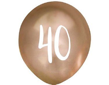 (5) 12in GOLD NO. 40 BALLOONS