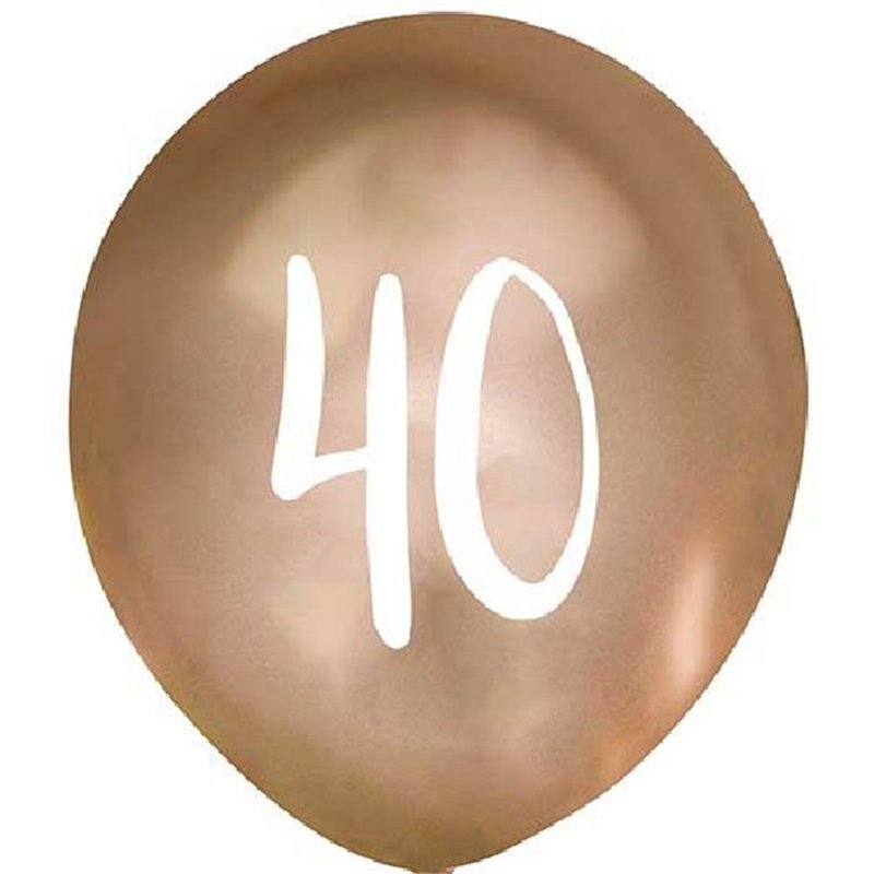 (5) 12in GOLD NO. 40 BALLOONS