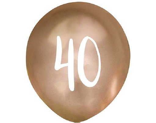 (5) 12in GOLD NO. 40 BALLOONS