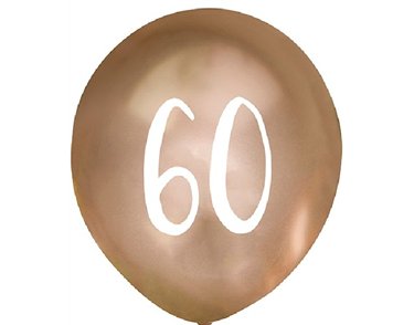 (5) 12in GOLD NO. 60 BALLOONS