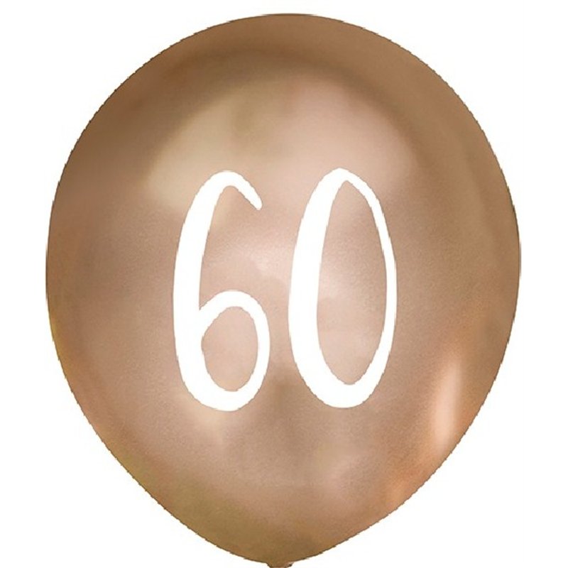 (5) 12in GOLD NO. 60 BALLOONS