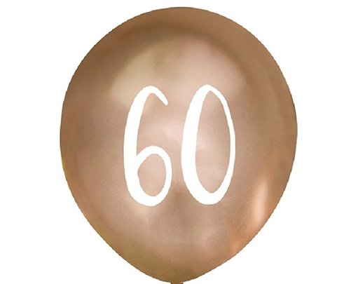 (5) 12in GOLD NO. 60 BALLOONS
