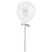 (5) 5in IRIDESCENT MINI CONFETTI BALLOON WAND