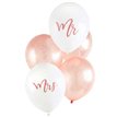 (5) 12in ROSE GOLD MR & MRS BALLOONS