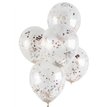 (5) 12in ROSE GOLD CONFETTI BALLOONS