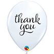 (25) 11in WHITE SIMPLY THANK YOU QUALATEX
