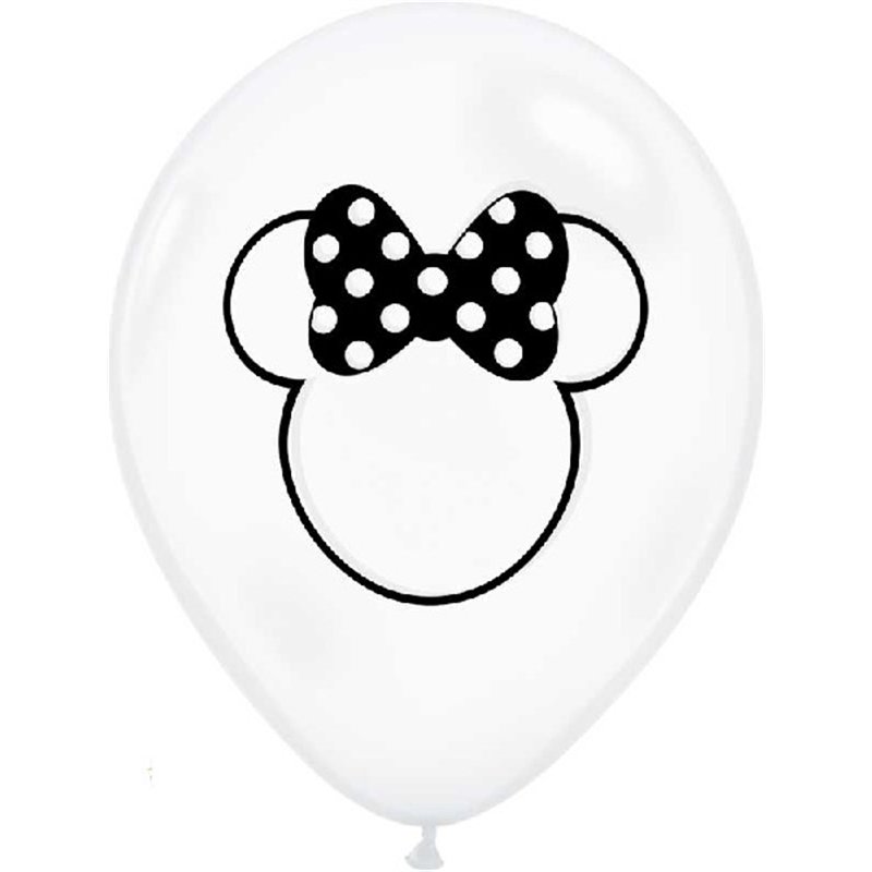 (25) 11in CLEAR MINNIE SILHOUETTE QUALATEX