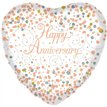 18in WHITE & GOLD ANNIVERSARY FOIL