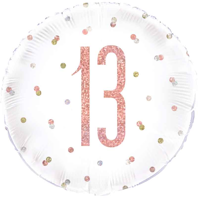 18in GLITZ ROSE GOLD 13 FOIL BALLOON