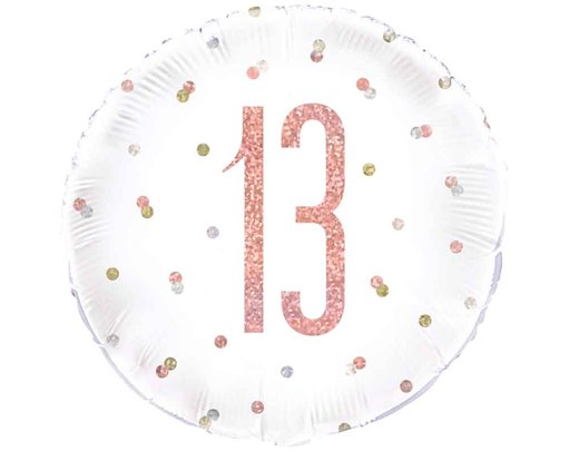 18in GLITZ ROSE GOLD 13 FOIL BALLOON