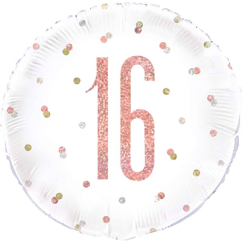 18IN GLITZ ROSE GOLD 16 FOIL BALLOON