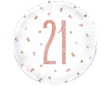 18IN GLITZ ROSE GOLD 21 FOIL BALLOON
