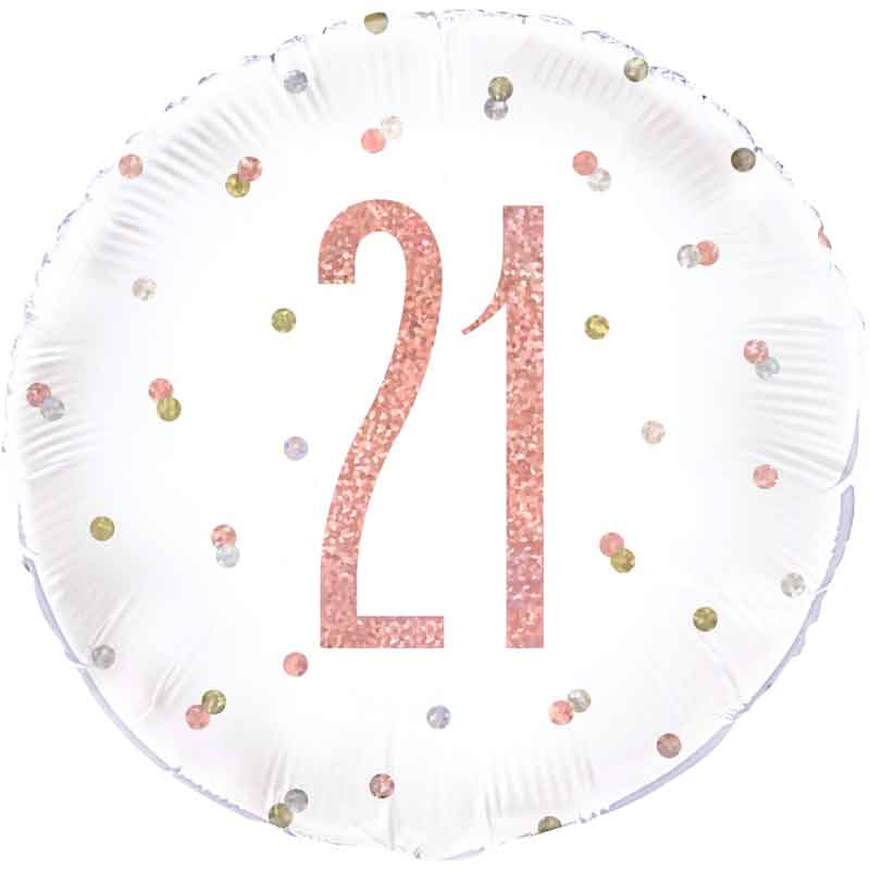 18IN GLITZ ROSE GOLD 21 FOIL BALLOON