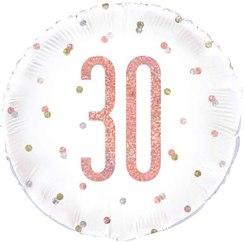 18IN GLITZ ROSE GOLD 30 FOIL BALLOON