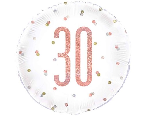 18IN GLITZ ROSE GOLD 30 FOIL BALLOON