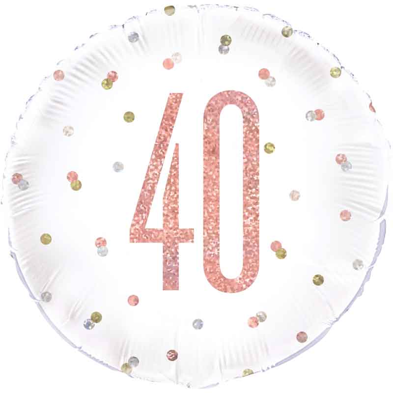 18IN GLITZ ROSE GOLD 40 FOIL BALLOON