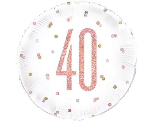 18IN GLITZ ROSE GOLD 40 FOIL BALLOON
