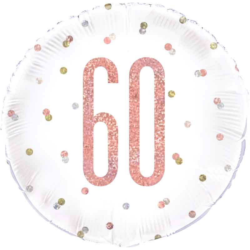 18IN GLITZ ROSE GOLD 60 FOIL BALLOON