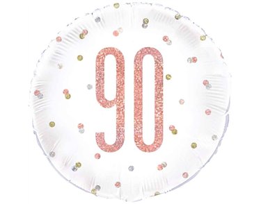 18IN GLITZ ROSE GOLD 90 FOIL BALLOON