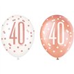 (6) 12in GLITZ ROSE GOLD NO.40 BALLOONS