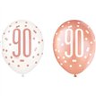 (6) 12in GLITZ ROSE GOLD NO.90 BALLOONS