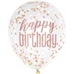 (6) 12in GLITZ ROSE GOLD CONFETTI BALLOONS