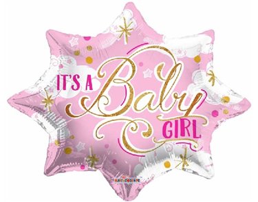 18in ITS A BABY GIRL FOIL BALLOON