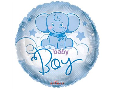 18in BABY ELEPHANT BOY FOIL BALLOON