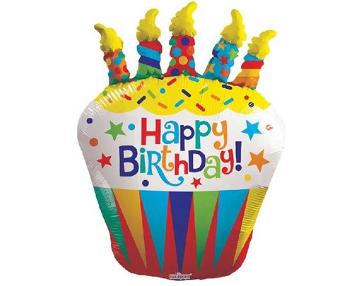 36in BIRTHDAY CUPCAKE FOIL BALLOON