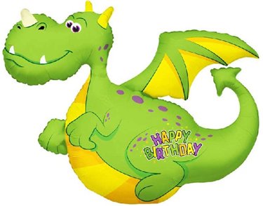 36in BIRTHDAY DRAGON FOIL BALLOON