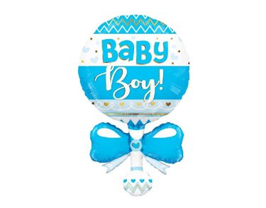 36in BLUE BABY RATTLE FOIL SHAPE