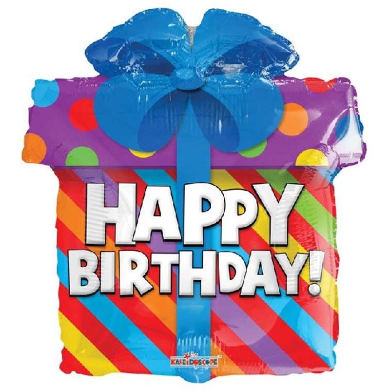 18in BIRTHDAY PRESENT FOIL BALLOON