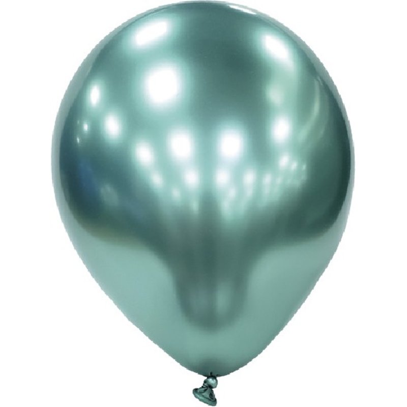 (50) 11IN PLATINUM GREEN GLOBOS LATEX
