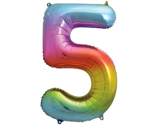 34IN RAINBOW NUMERAL FOIL 5