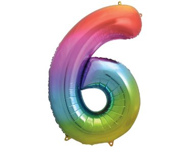 34IN RAINBOW NUMERAL FOIL 6