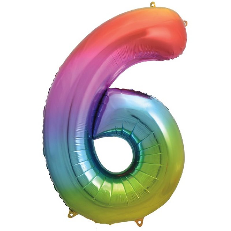 34IN RAINBOW NUMERAL FOIL 6