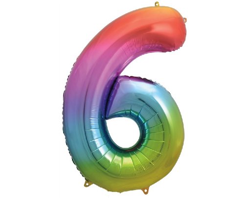 34IN RAINBOW NUMERAL FOIL 6