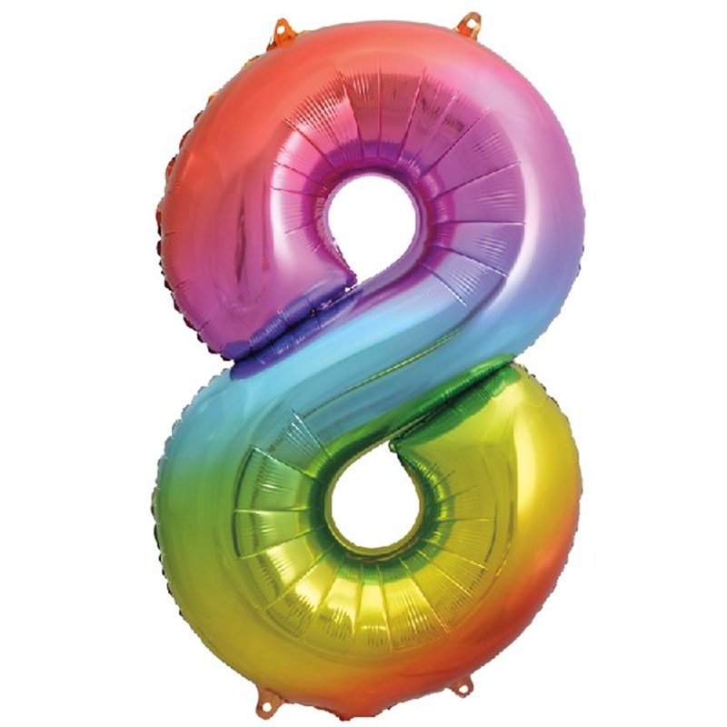 34IN RAINBOW NUMERAL FOIL 8