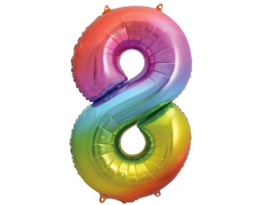 34IN RAINBOW NUMERAL FOIL 8