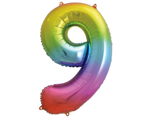34IN RAINBOW NUMERAL FOIL 9