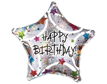 18IIN HAPPY BIRTHDAY STARS FOIL